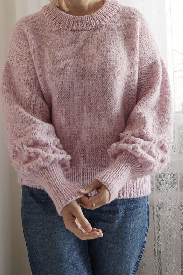 różowy sweter bomberek z alpaki