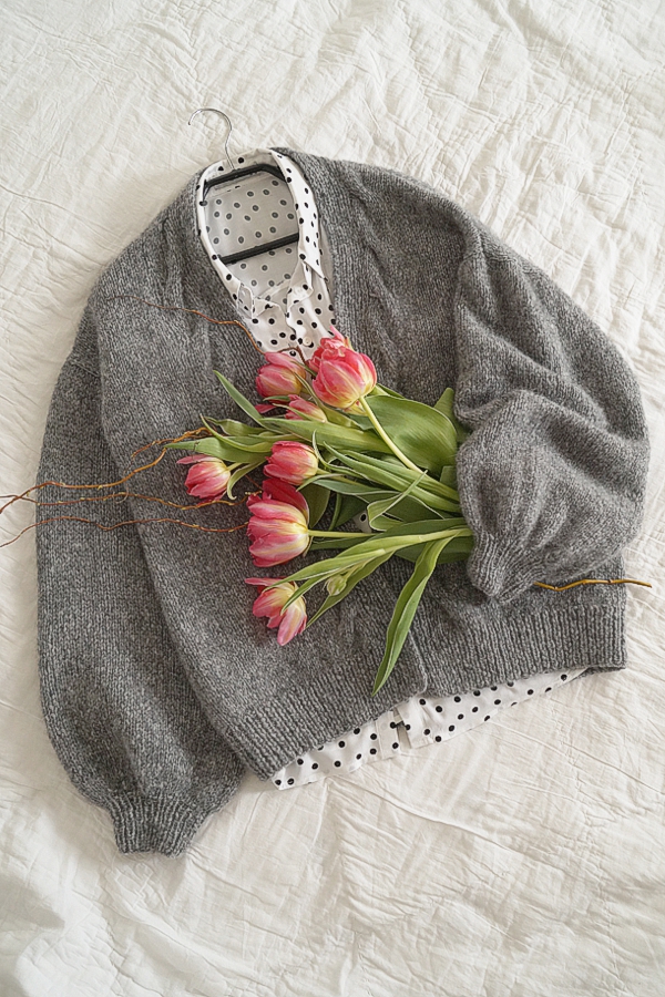 kardigan tulip z warkoczem naturalny wełniany sweter